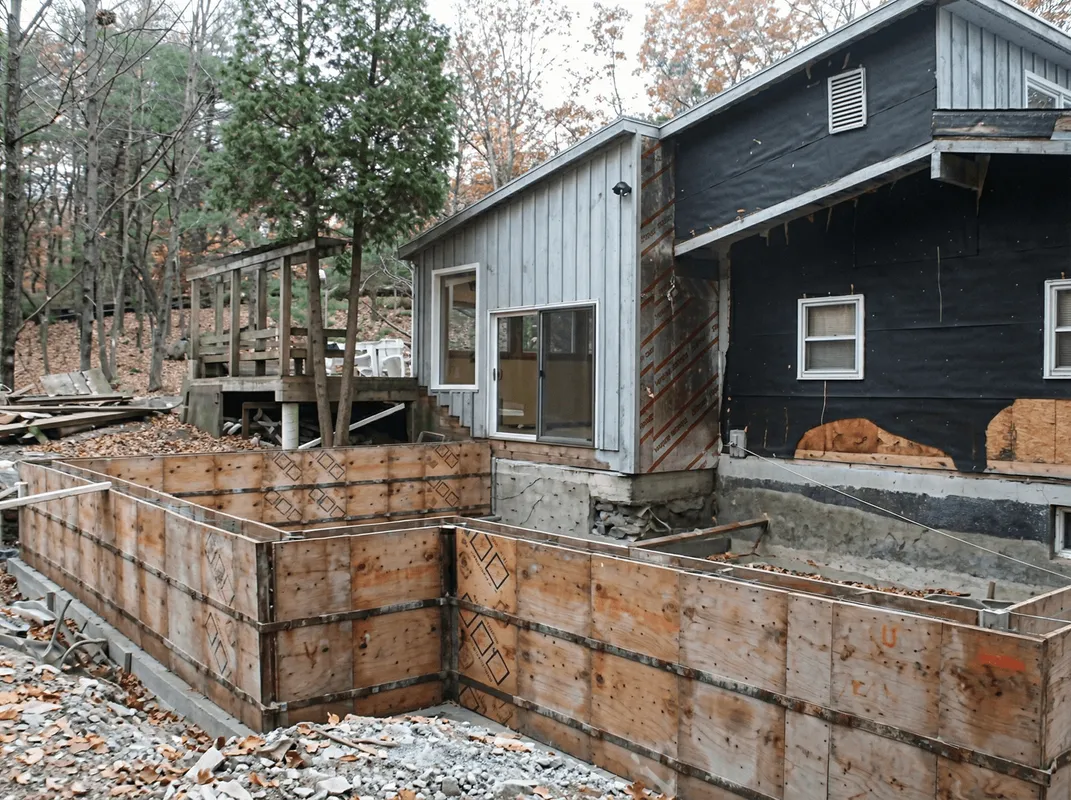 Prepared site with foundation forms for home remodeling and addition project in Boulder, CO